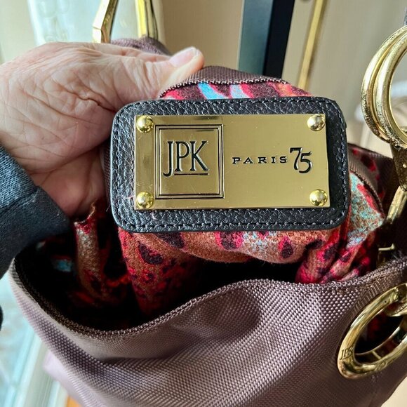 JPK Paris Bucket Bag Snap Closure Functional Pockets Removable Strap Brown W OS - Picture 7 of 15